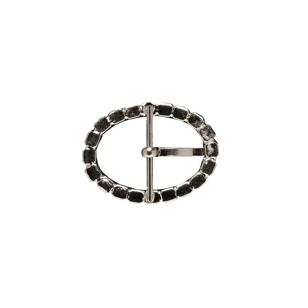 Swarovski Crystal and Silver Oval Rhinestone Buckle - 1.125" x 1.5" Swarovski Crystal and Silver Oval Rhinestone Buckle - 1.125" x 1.5"