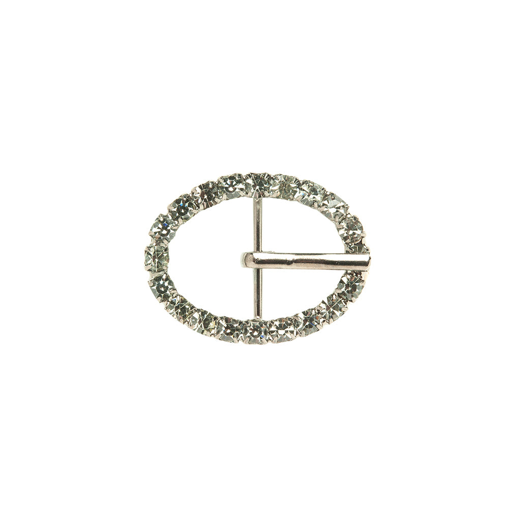 Swarovski Black Diamond and Gunmetal Oval Rhinestone Buckle - 1.125" x 1.5" Swarovski Black Diamond and Gunmetal Oval Rhinestone Buckle - 1.125" x 1.5"