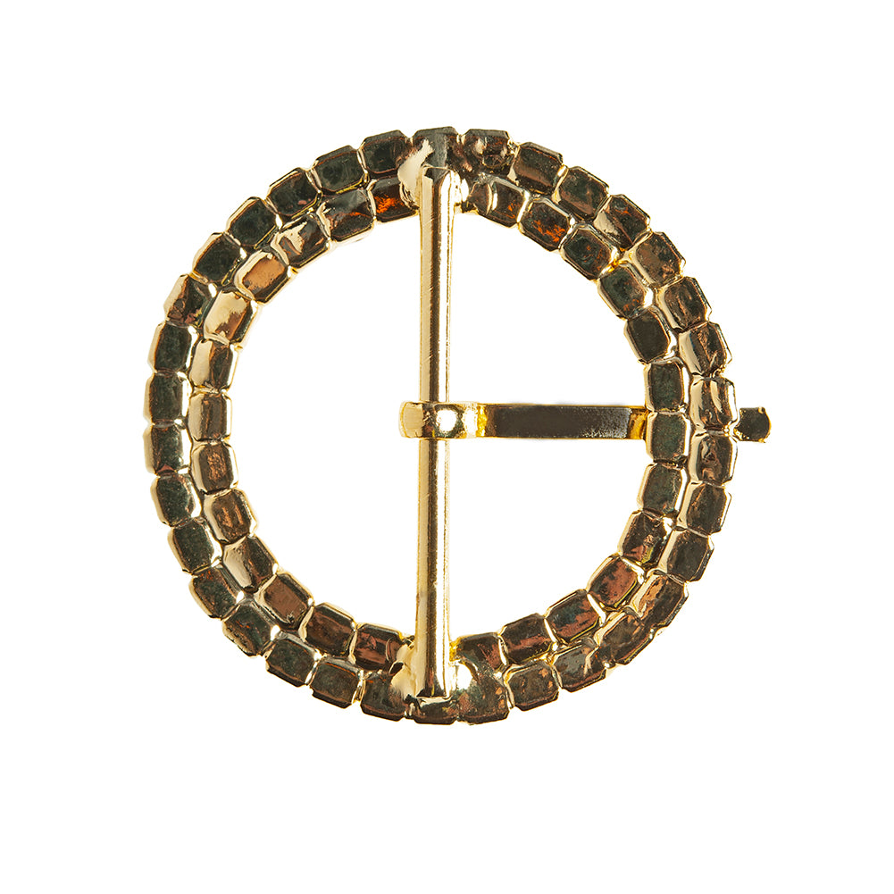 1.5" Gold/Crystal Swarovski Rhinestone Buckle Folded