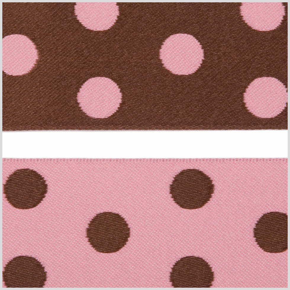 Brown/Pink French Jacquard Ribbon Detail Brown/Pink French Jacquard Ribbon Detail
