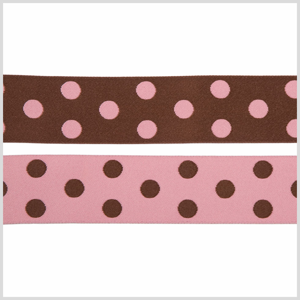 Brown/Pink French Jacquard Ribbon Brown/Pink French Jacquard Ribbon