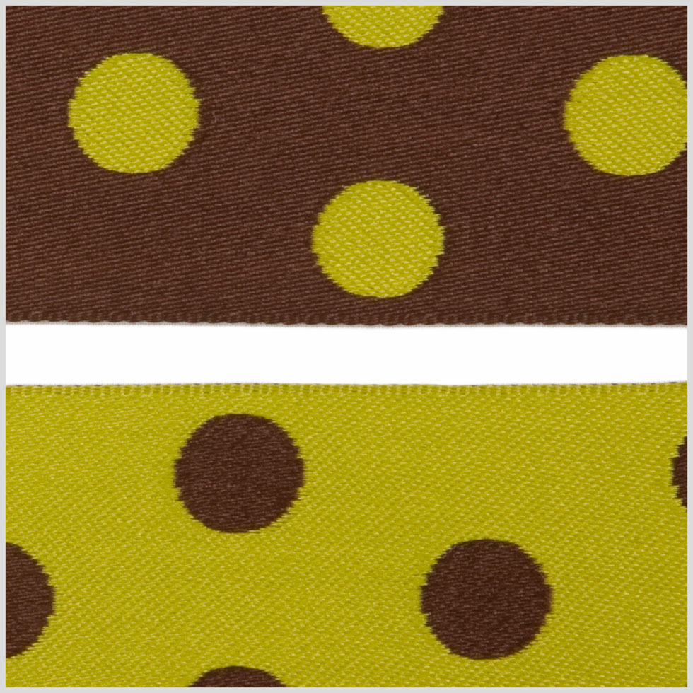 Brown/Green French Jacquard Ribbon Detail Brown/Green French Jacquard Ribbon Detail