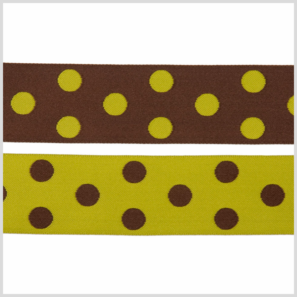 Brown/Green French Jacquard Ribbon Brown/Green French Jacquard Ribbon