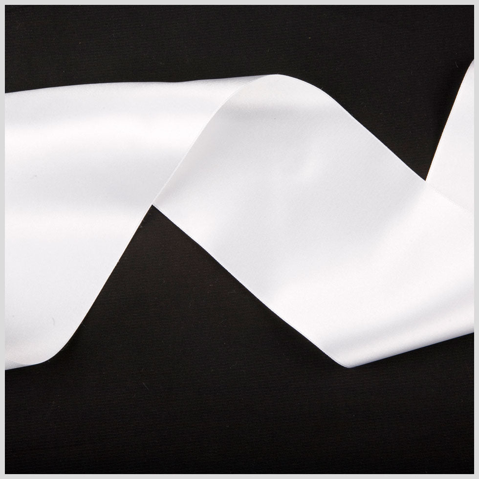 3.75" White Double Face French Satin Ribbon 3.75" White Double Face French Satin Ribbon