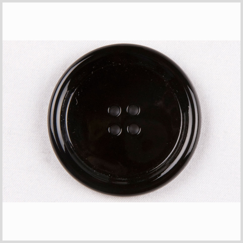 Black Glass Button - 54L/34mm Black Glass Button - 54L/34mm