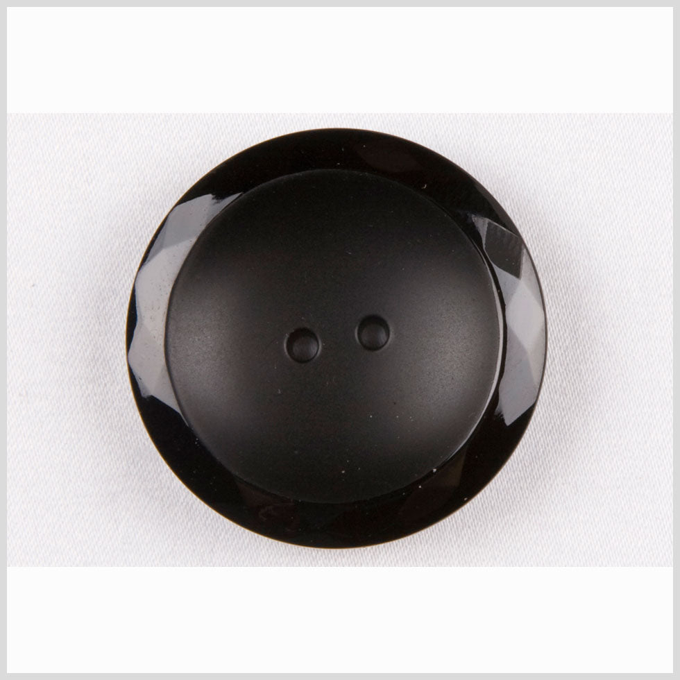 Black Half Matte Glass Button - 28L/18mm Black Half Matte Glass Button - 28L/18mm