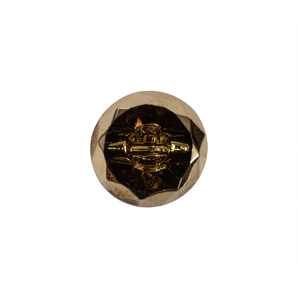 Gold Glass Button - 24L/15mm Gold Glass Button - 24L/15mm