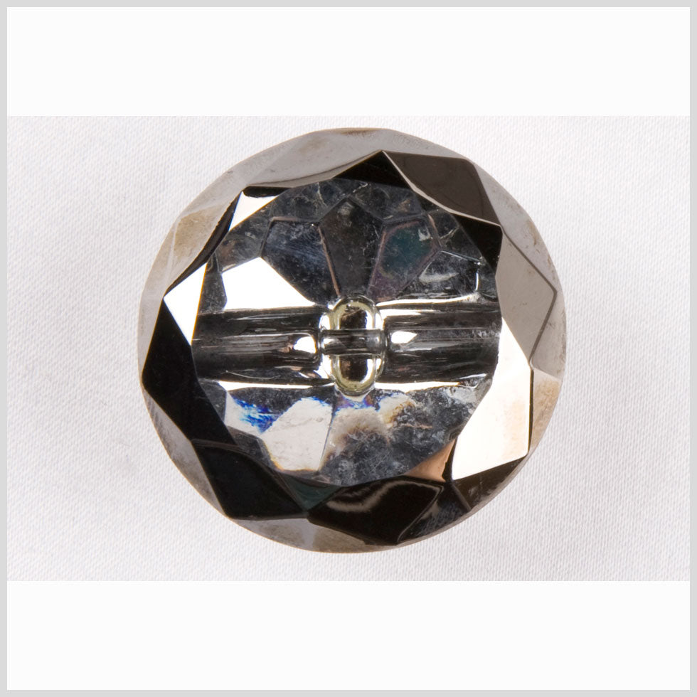 Crystal/Platinum Glass Button - 24L/15mm Crystal/Platinum Glass Button - 24L/15mm