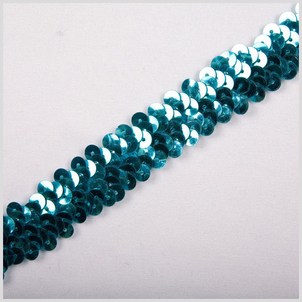 1" Aquamarine Stretch Sequin 1" Aquamarine Stretch Sequin