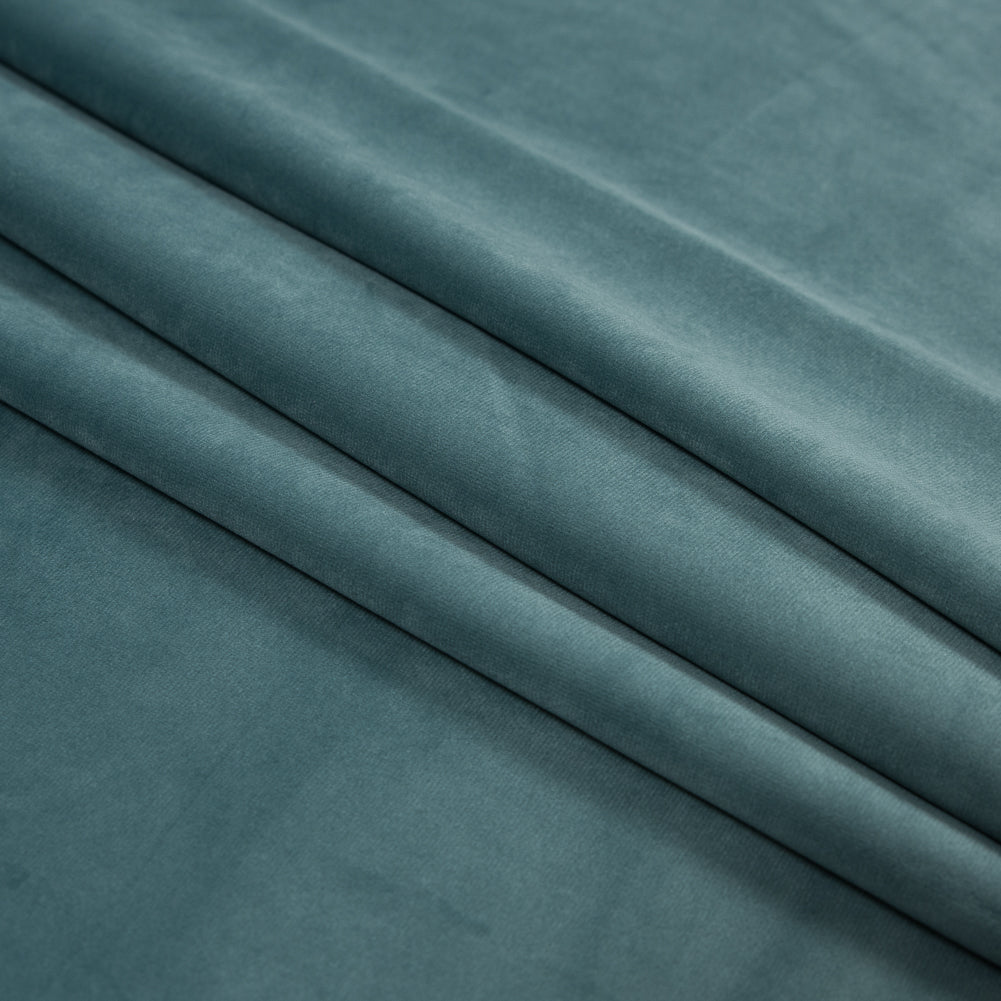 Ultra Soft Polyester Velvet - Aqua - British Imported Folded Ultra Soft Polyester Velvet - Aqua - British Imported Folded