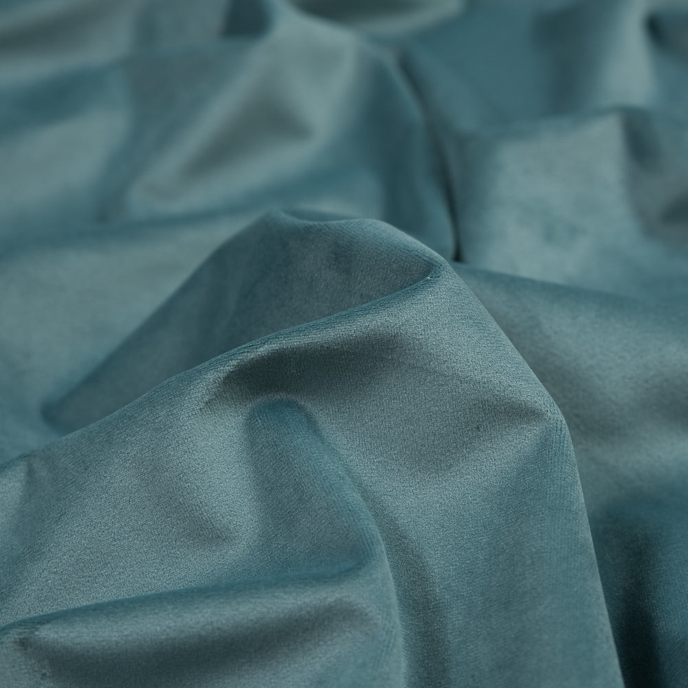 Ultra Soft Polyester Velvet - Aqua - British Imported Detail Ultra Soft Polyester Velvet - Aqua - British Imported Detail