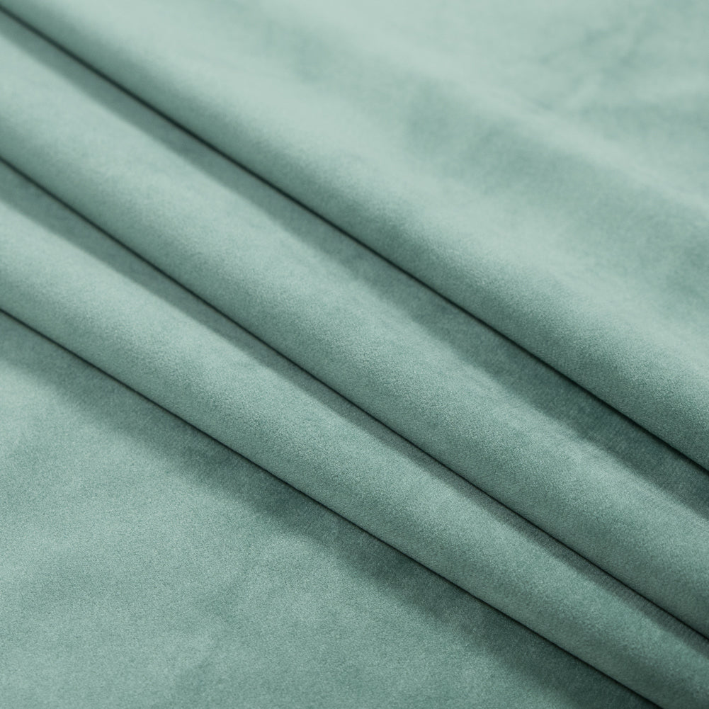 Ultra Soft Polyester Velvet - Seafoam - British Imported Folded Ultra Soft Polyester Velvet - Seafoam - British Imported Folded