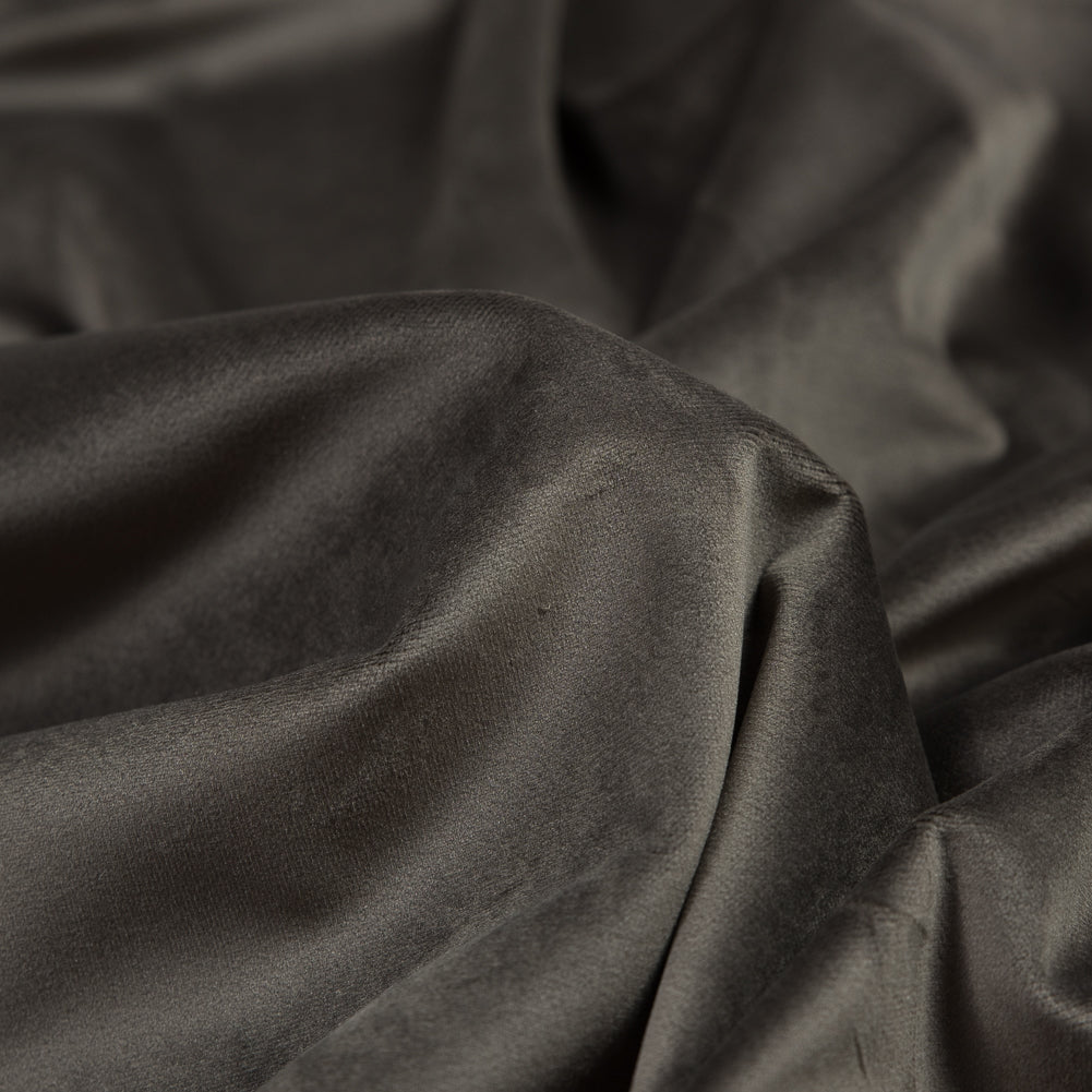 Ultra Soft Polyester Velvet - Gunmetal - British Imported Detail Ultra Soft Polyester Velvet - Gunmetal - British Imported Detail