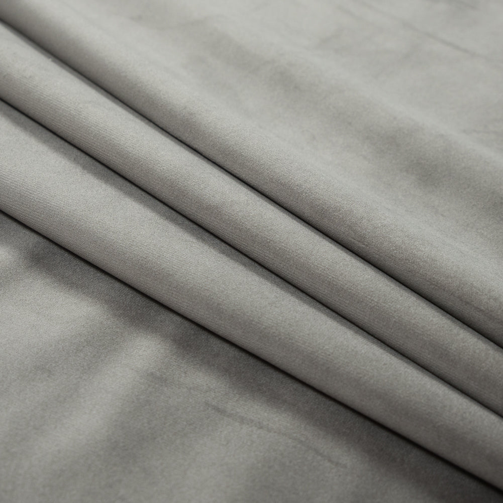 Ultra Soft Polyester Velvet - Gray - British Imported Folded Ultra Soft Polyester Velvet - Gray - British Imported Folded