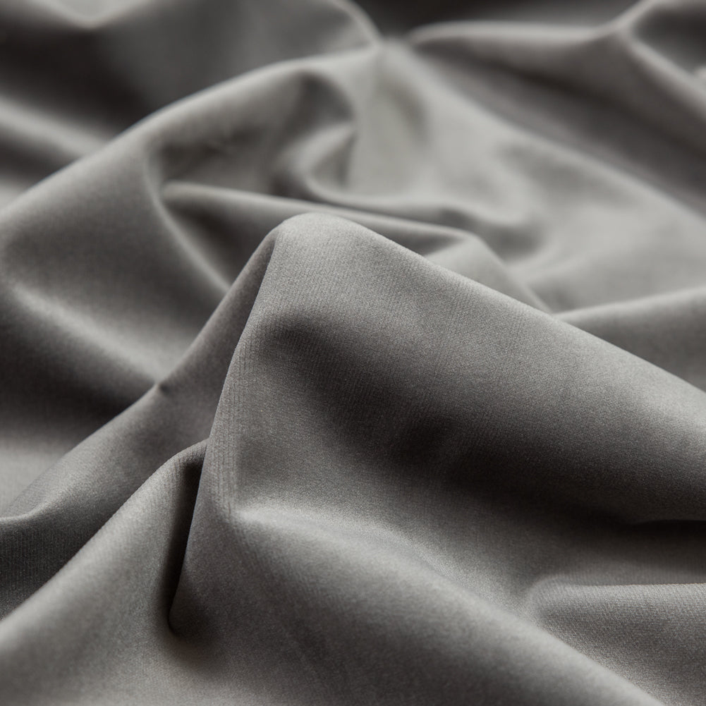 Ultra Soft Polyester Velvet - Gray - British Imported Detail Ultra Soft Polyester Velvet - Gray - British Imported Detail