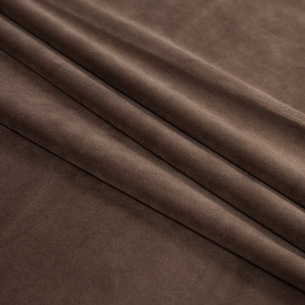 Ultra Soft Polyester Velvet - Espresso - British Imported Folded Ultra Soft Polyester Velvet - Espresso - British Imported Folded