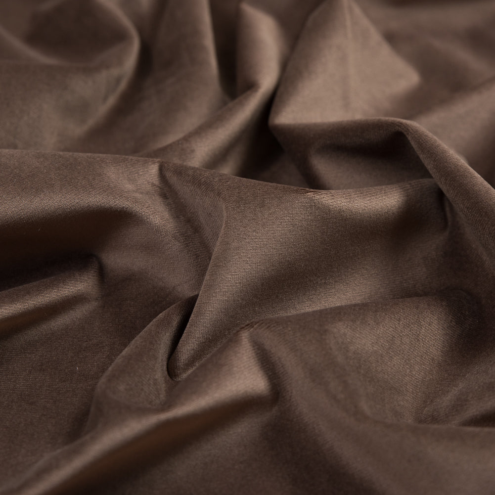 Ultra Soft Polyester Velvet - Espresso - British Imported Detail Ultra Soft Polyester Velvet - Espresso - British Imported Detail