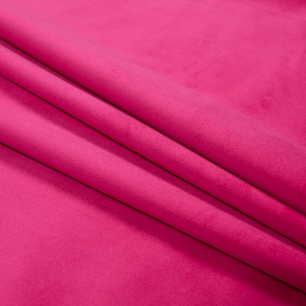 Ultra Soft Polyester Velvet - Fuchsia - British Imported Folded Ultra Soft Polyester Velvet - Fuchsia - British Imported Folded