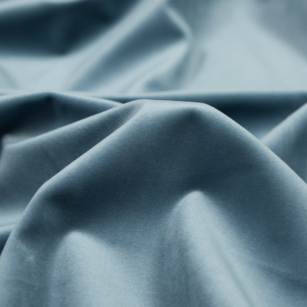 Ultra Soft Polyester Velvet - Powder Blue - British Imported Detail Ultra Soft Polyester Velvet - Powder Blue - British Imported Detail