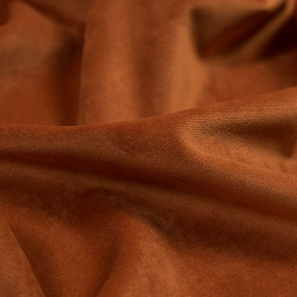 Ultra Soft Polyester Velvet - Rust - British Imported Detail Ultra Soft Polyester Velvet - Rust - British Imported Detail
