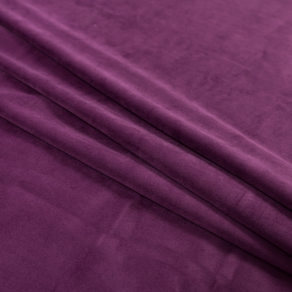 Ultra Soft Polyester Velvet - Aubergine - British Imported Folded Ultra Soft Polyester Velvet - Aubergine - British Imported Folded