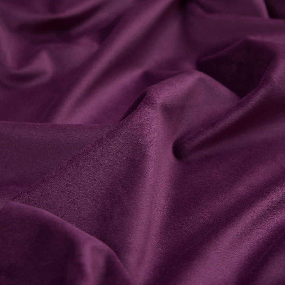 Ultra Soft Polyester Velvet - Aubergine - British Imported Detail Ultra Soft Polyester Velvet - Aubergine - British Imported Detail