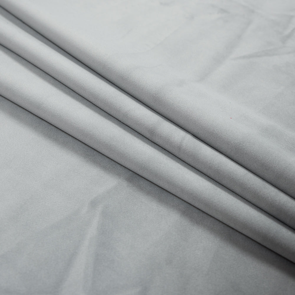 Ultra Soft Polyester Velvet - Silver - British Imported Folded Ultra Soft Polyester Velvet - Silver - British Imported Folded
