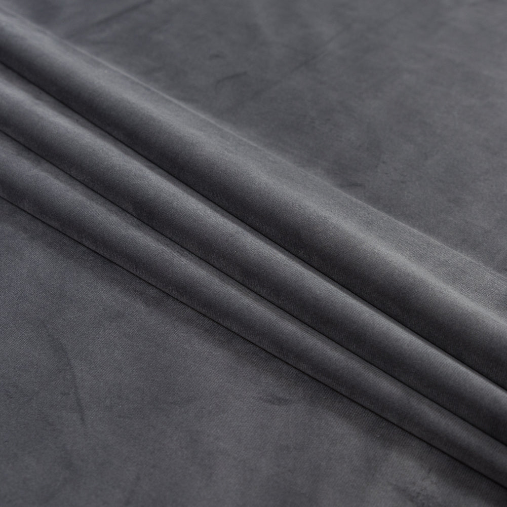 Ultra Soft Polyester Velvet - Slate - British Imported Folded Ultra Soft Polyester Velvet - Slate - British Imported Folded