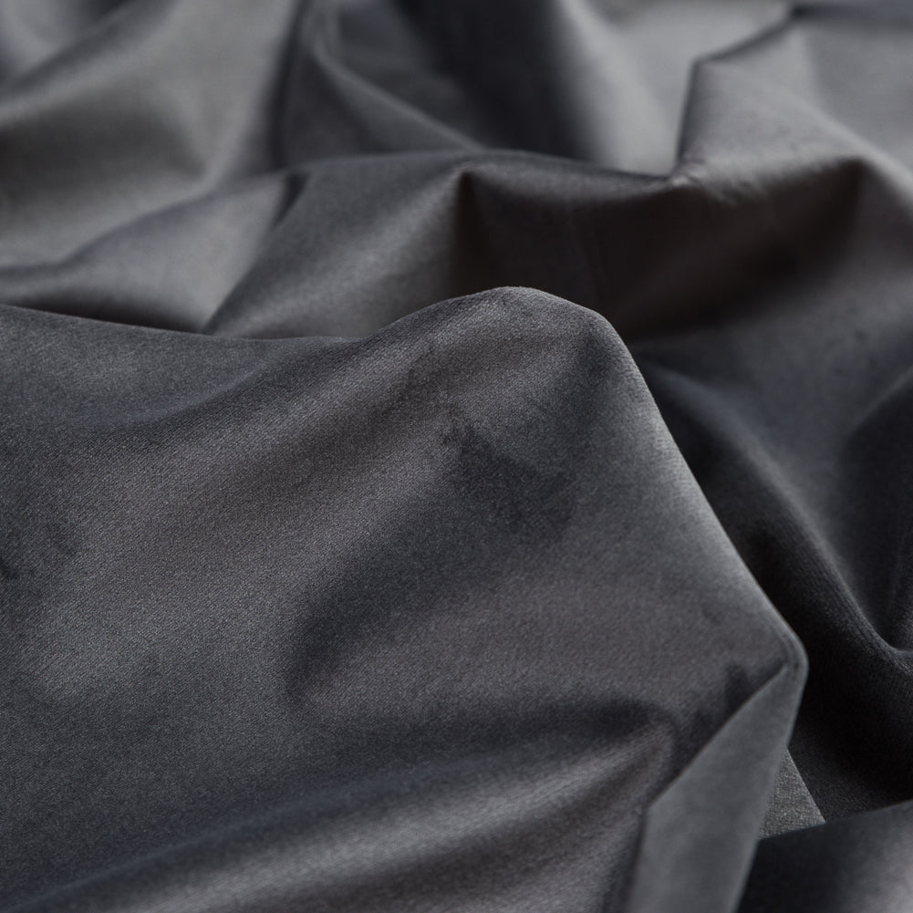 Ultra Soft Polyester Velvet - Slate - British Imported Detail Ultra Soft Polyester Velvet - Slate - British Imported Detail