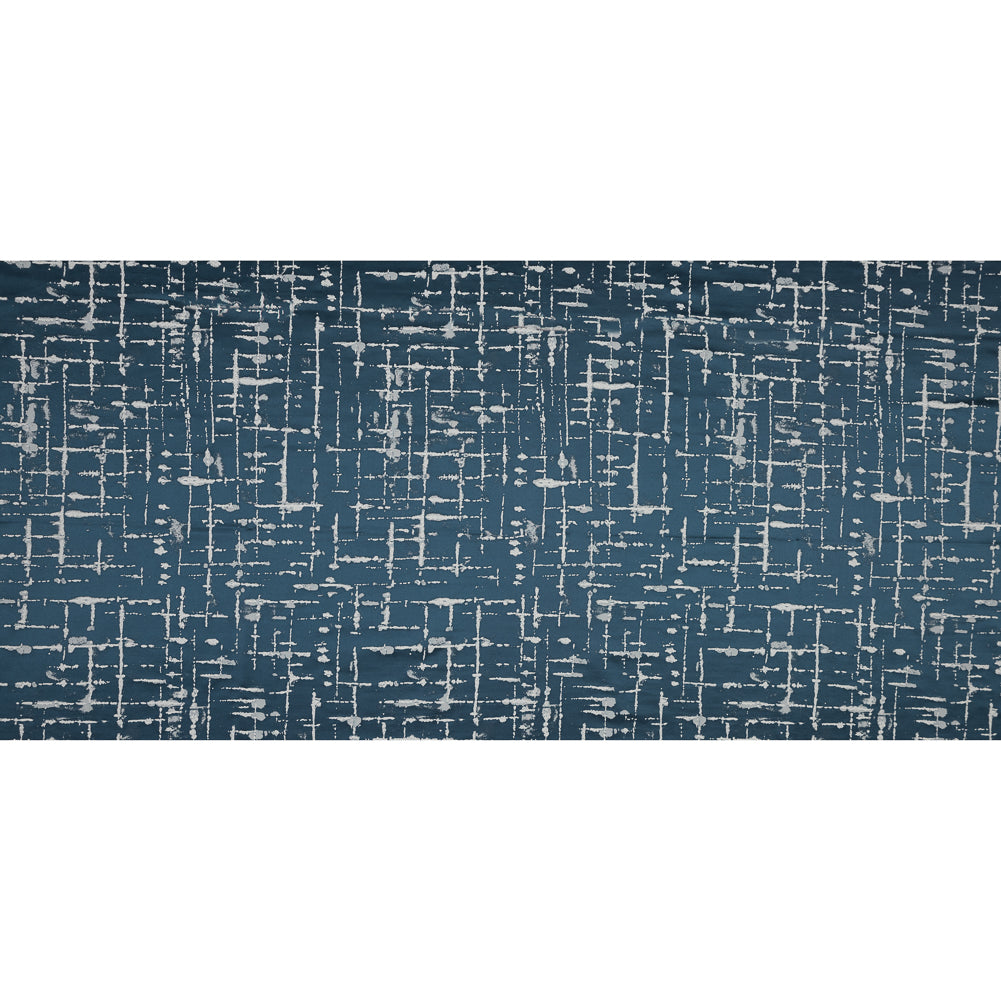British Imported Navy Abstract Satin-Faced Jacquard Full British Imported Navy Abstract Satin-Faced Jacquard Full