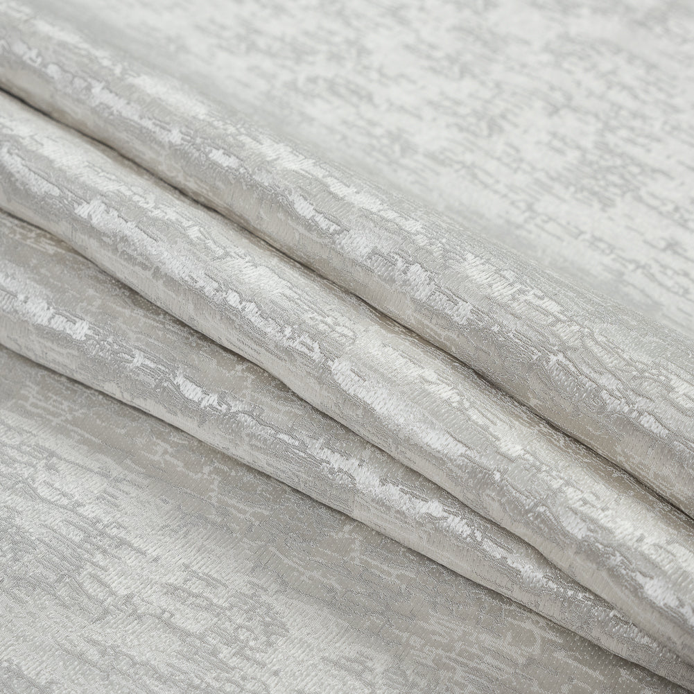 Satin-Face Jacquard - Dove Crackle - British Imported Folded Satin-Face Jacquard - Dove Crackle - British Imported Folded