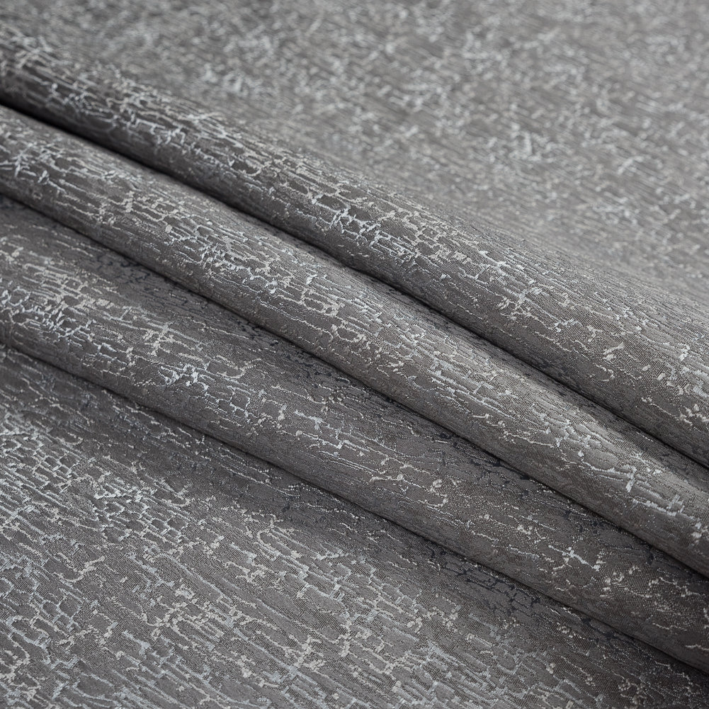 Satin-Face Jacquard - Slate Crackle - British Imported Folded Satin-Face Jacquard - Slate Crackle - British Imported Folded