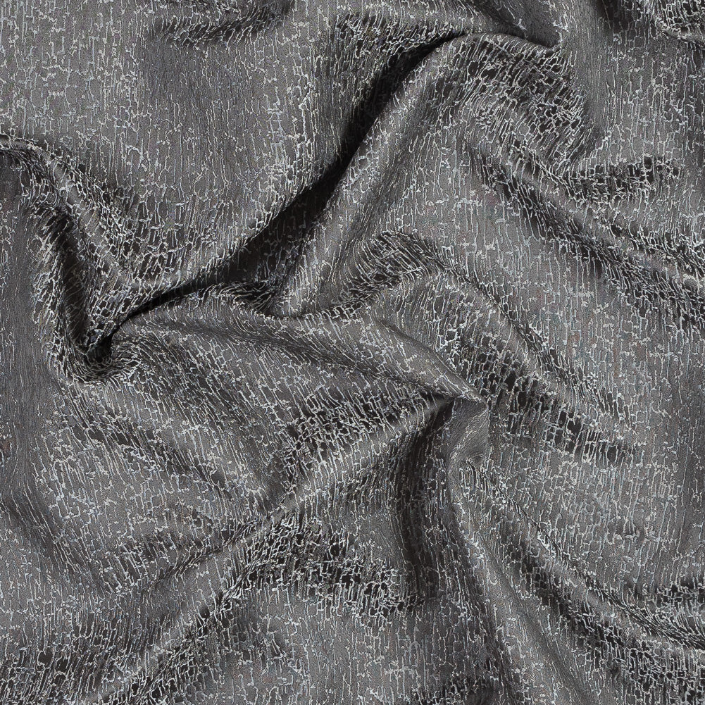 Satin-Face Jacquard - Slate Crackle - British Imported Satin-Face Jacquard - Slate Crackle - British Imported