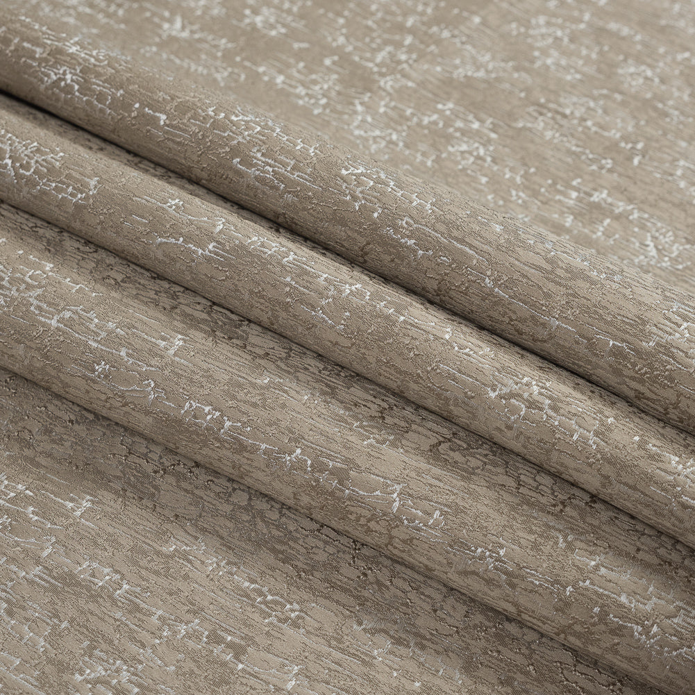 Satin-Face Jacquard - Taupe Crackle - British Imported Folded Satin-Face Jacquard - Taupe Crackle - British Imported Folded