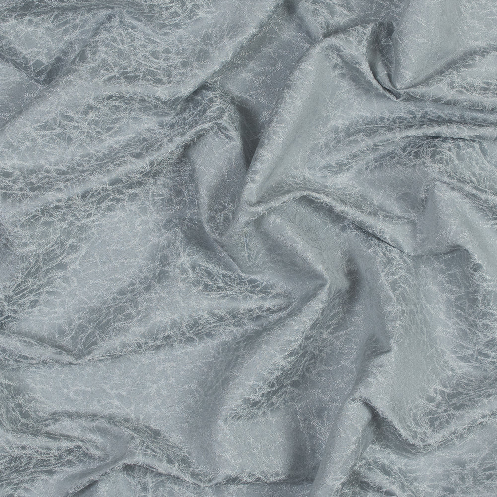 Satin-Faced Jacquard - Silver Cracked - British Imported Satin-Faced Jacquard - Silver Cracked - British Imported