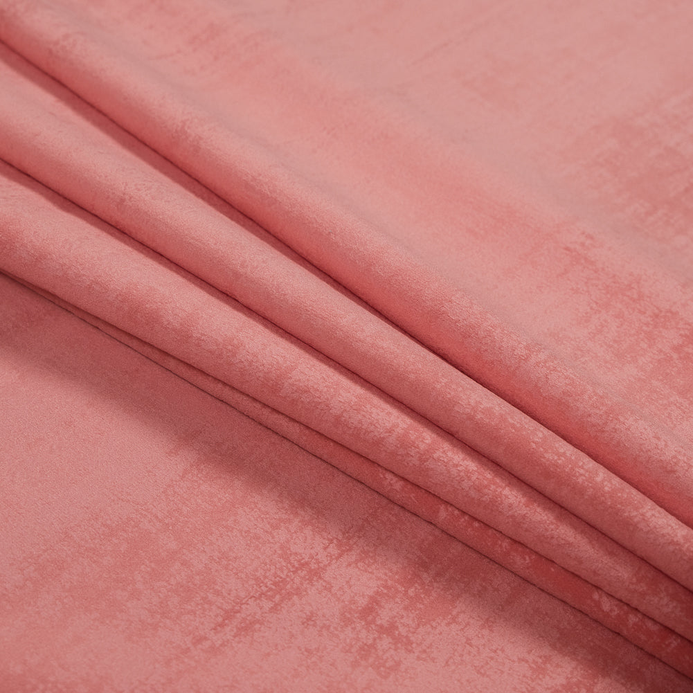 Embossed Textured Velvet - Coral - British Imported Folded Embossed Textured Velvet - Coral - British Imported Folded