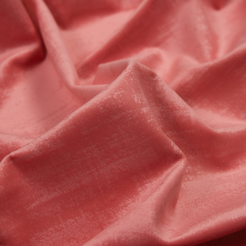 Embossed Textured Velvet - Coral - British Imported Detail Embossed Textured Velvet - Coral - British Imported Detail