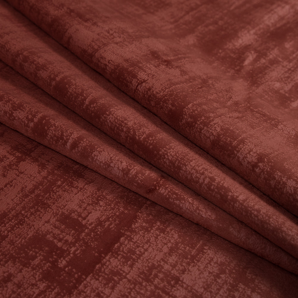 Embossed Textured Velvet - Crimson - British Imported Folded
