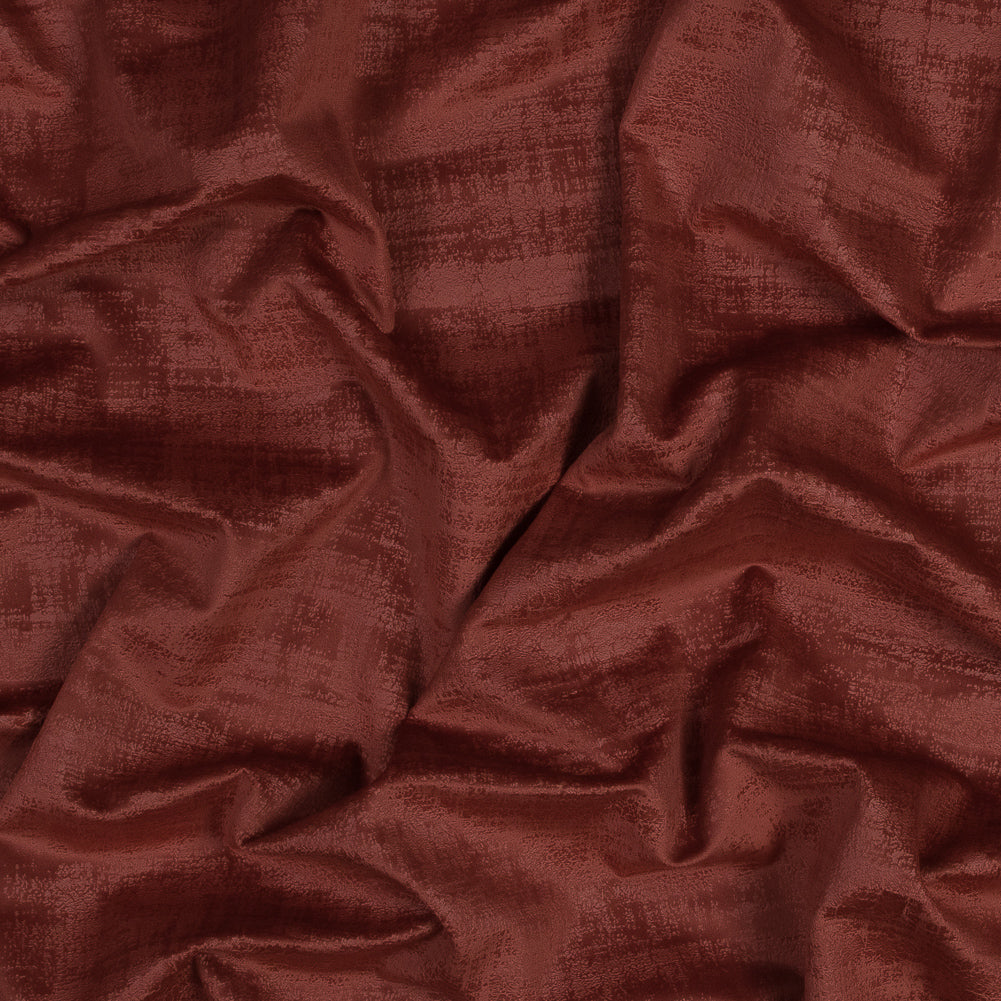 Embossed Textured Velvet - Crimson - British Imported