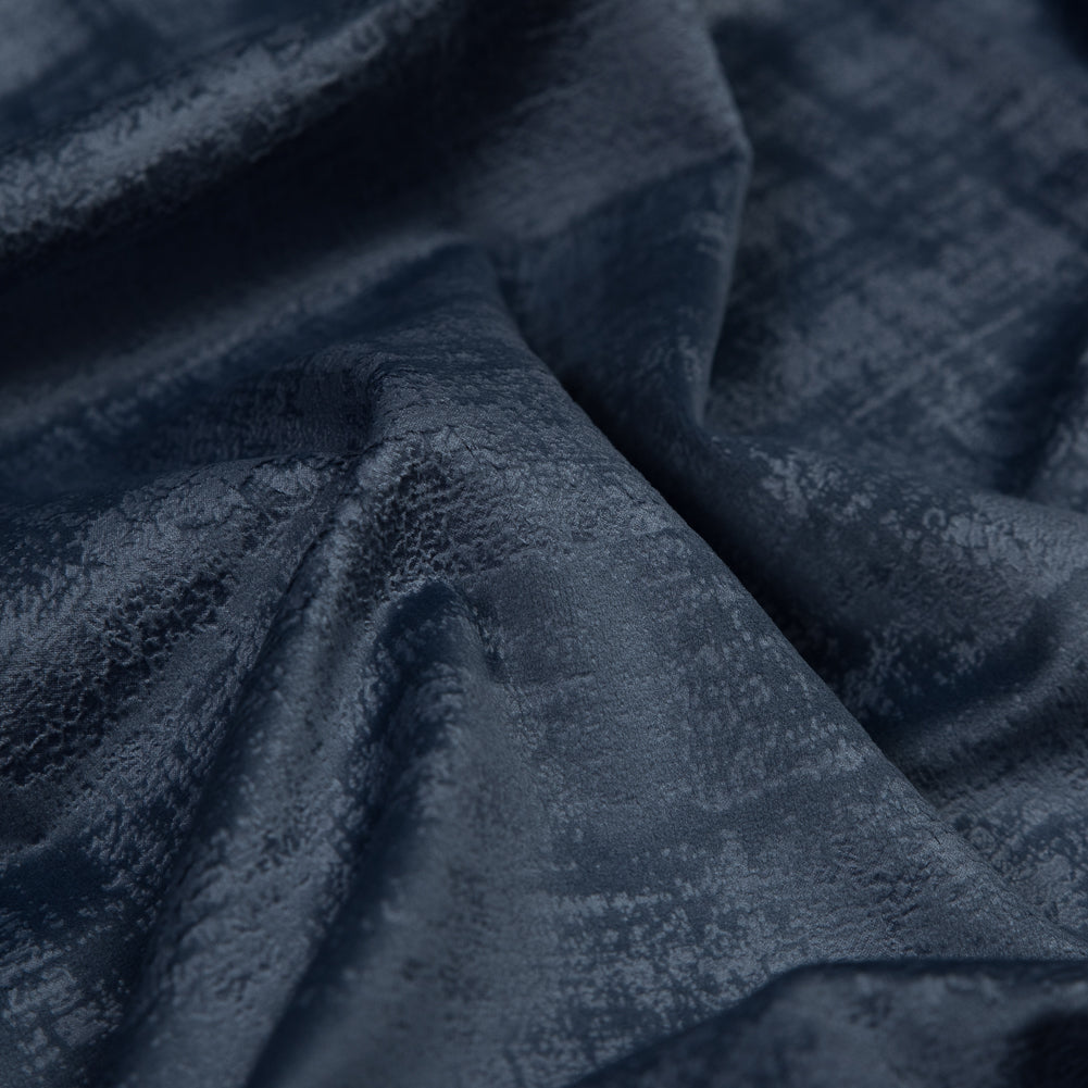 Embossed Textured Velvet - Denim - British Imported Detail Embossed Textured Velvet - Denim - British Imported Detail