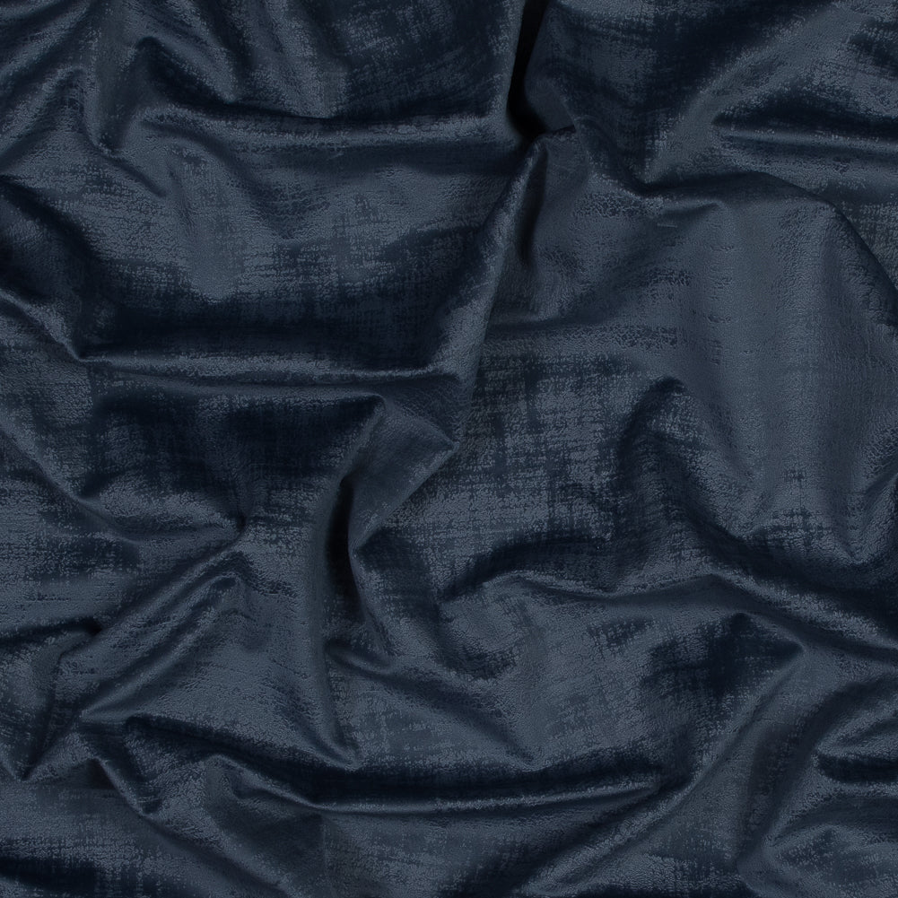 Embossed Textured Velvet - Denim - British Imported Embossed Textured Velvet - Denim - British Imported