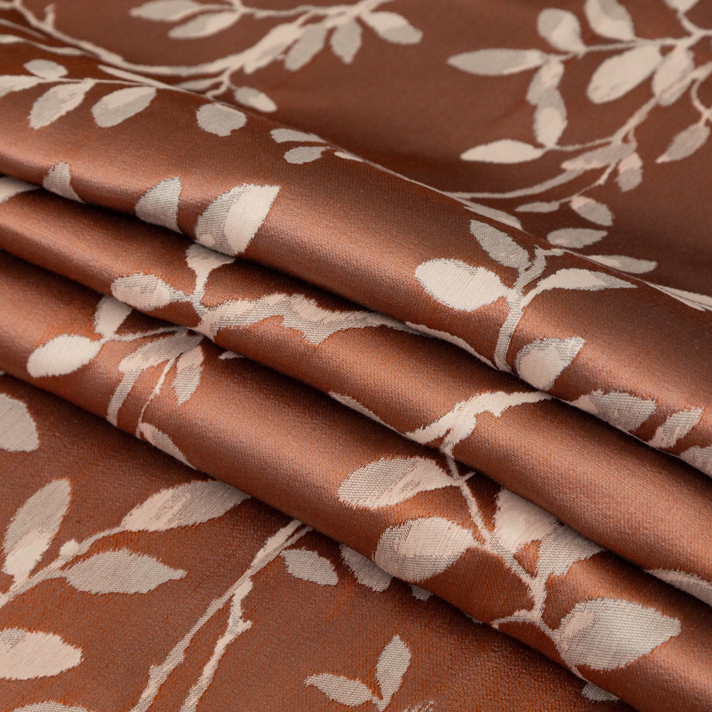 British Imported Rust Leafy Jacquard Folded British Imported Rust Leafy Jacquard Folded