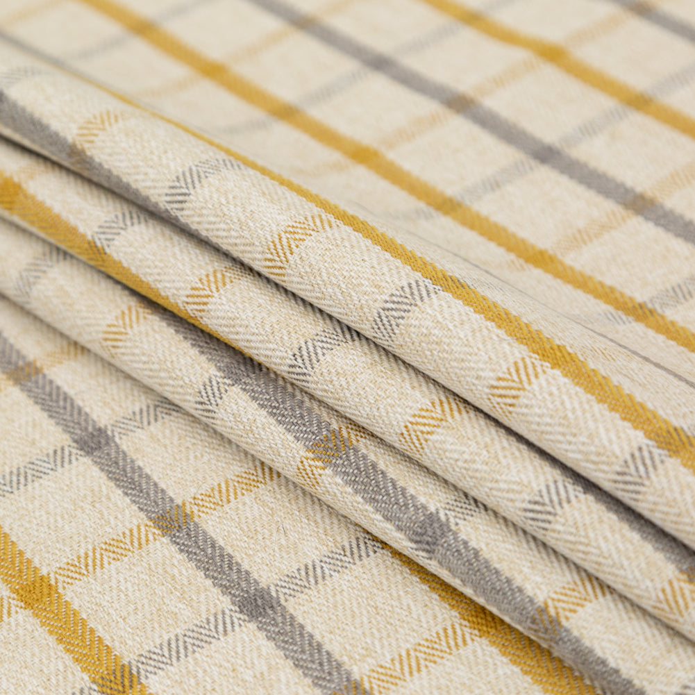 British Imported Zest Tattersall Check and Herringbone Woven Folded British Imported Zest Tattersall Check and Herringbone Woven Folded