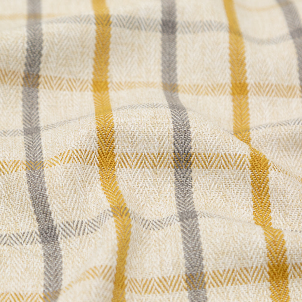 British Imported Zest Tattersall Check and Herringbone Woven Detail British Imported Zest Tattersall Check and Herringbone Woven Detail