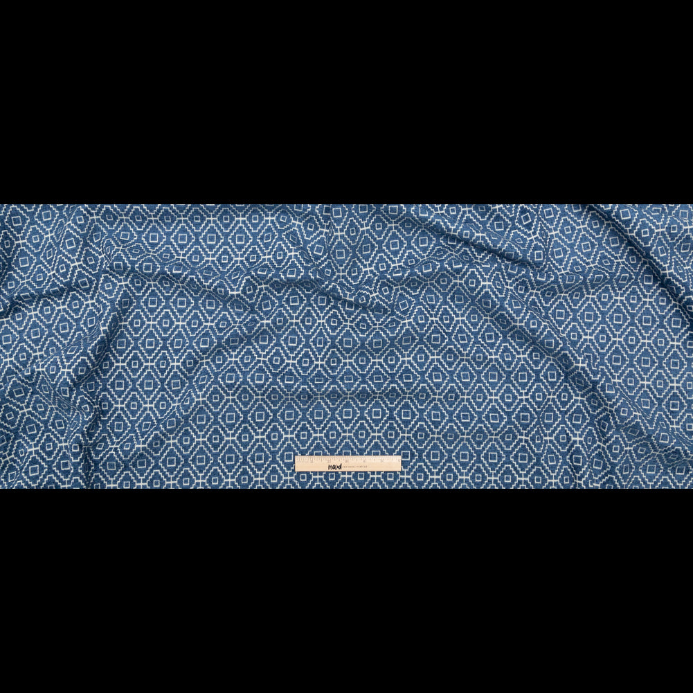 Chenille Jacquard - Denim Diamond Geometric - British Imported Chenille Jacquard - Denim Diamond Geometric - British Imported