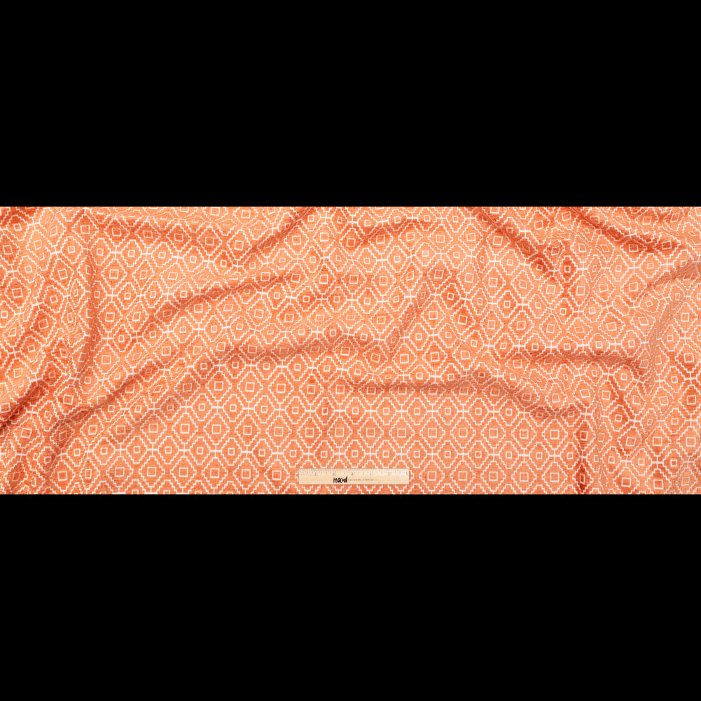 Chenille Jacquard - Nectarine Diamond Geometric - British Imported Chenille Jacquard - Nectarine Diamond Geometric - British Imported