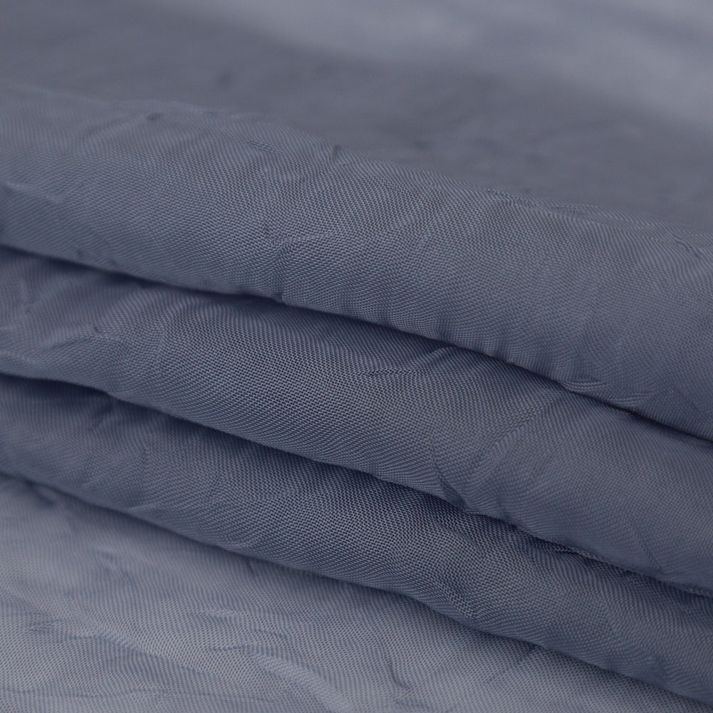 Wrinkled Drapery Sheer Fabric - Denim - British Imported Folded Wrinkled Drapery Sheer Fabric - Denim - British Imported Folded