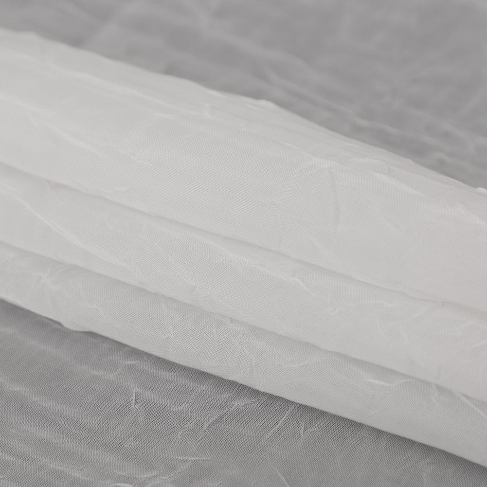 Wrinkled Drapery Sheer Fabric - Ivory - British Imported Folded Wrinkled Drapery Sheer Fabric - Ivory - British Imported Folded