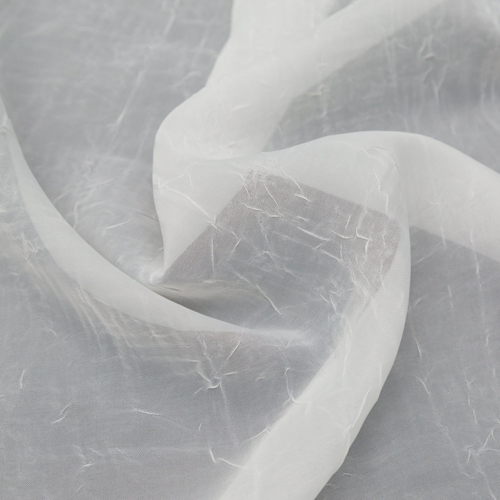 Wrinkled Drapery Sheer Fabric - Ivory - British Imported Detail Wrinkled Drapery Sheer Fabric - Ivory - British Imported Detail