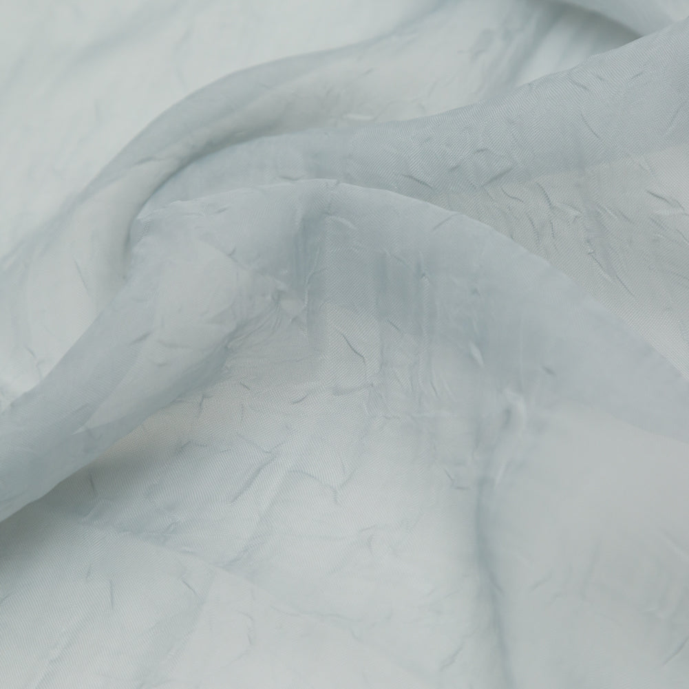 Wrinkled Drapery Sheer Fabric - Sky - British Imported Detail Wrinkled Drapery Sheer Fabric - Sky - British Imported Detail